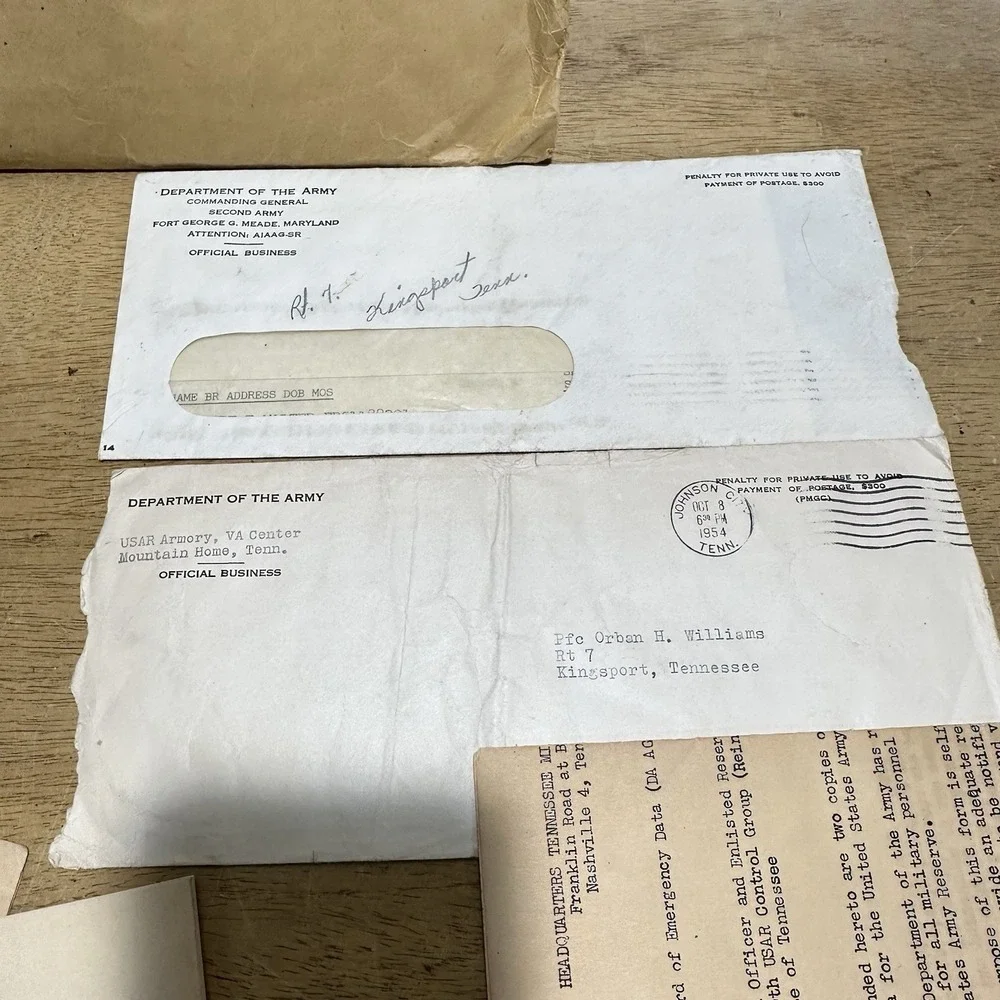 Vintage Military Army Paperwork Korean War 1950's One Soldier Paperwork‎